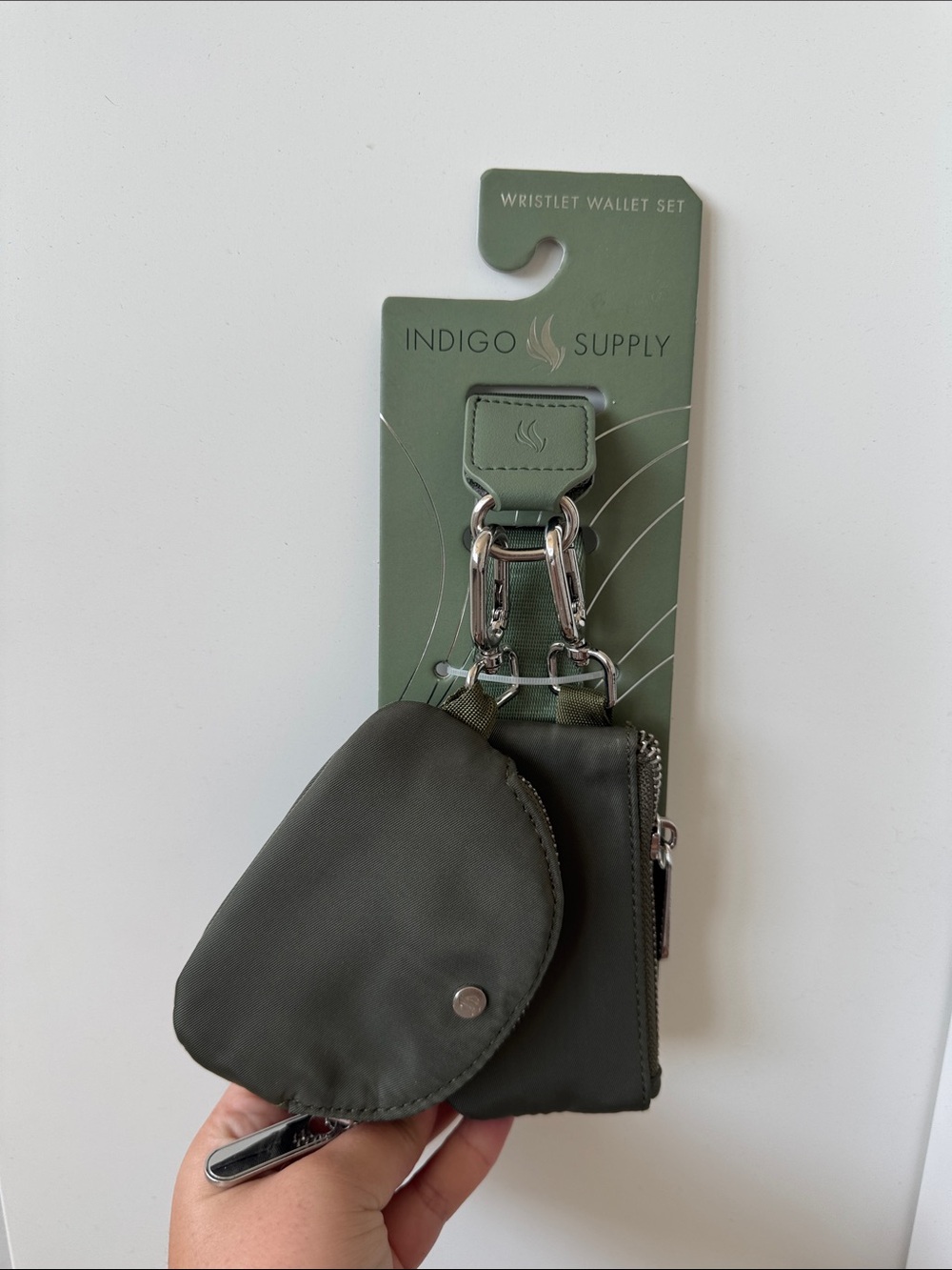 Indigo Supply Olive Green Wristlet Wallet Set